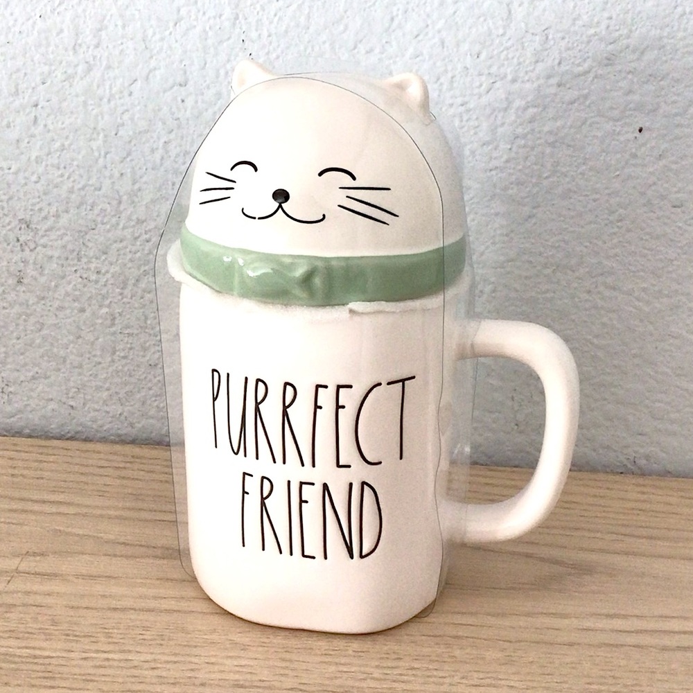 Rae Dunn ‘Purrfect Friend’ Mug with Cat Topper